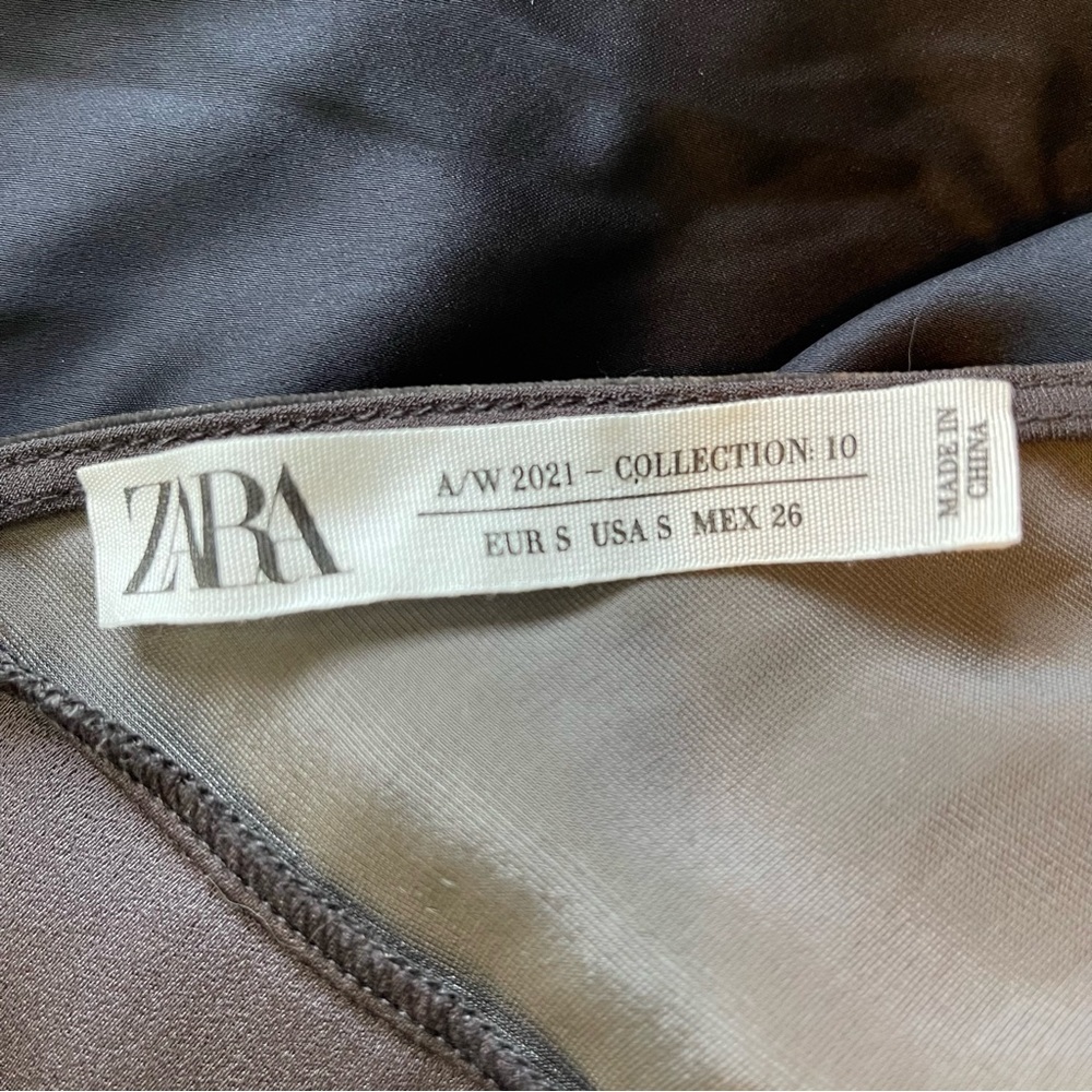ZARA Velvet Satin Patchwork Maxi Dress NWOT - Picture 6 of 6